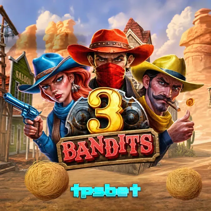 Interface do jogo de slot 3 Bandits com tema de Velho Oeste